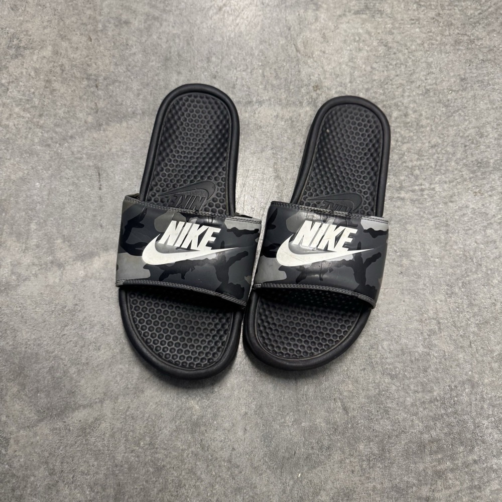 Nike Men's Camo Slides Black Benassi JDI Print Sandals Size 11 Slip On